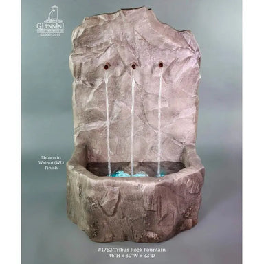 Giannini Garden Tribus Walnut Concrete Rock Outdoor Fountain 1762 1762