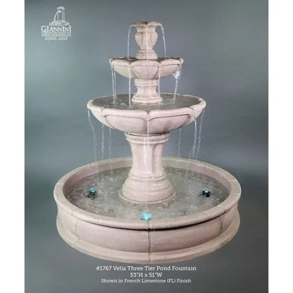 Giannini Garden Velia Three Tier Pond Fountain 1767