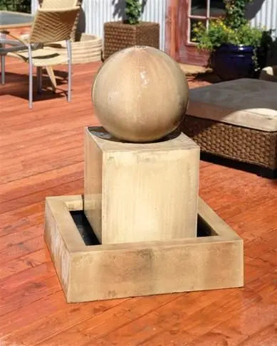 Phoenix Precast Outdoor Fountains Block / Absolute / With Ball Phoenix Precast Block 32" Wide Concrete Outdoor Fountain G-BLKF*-