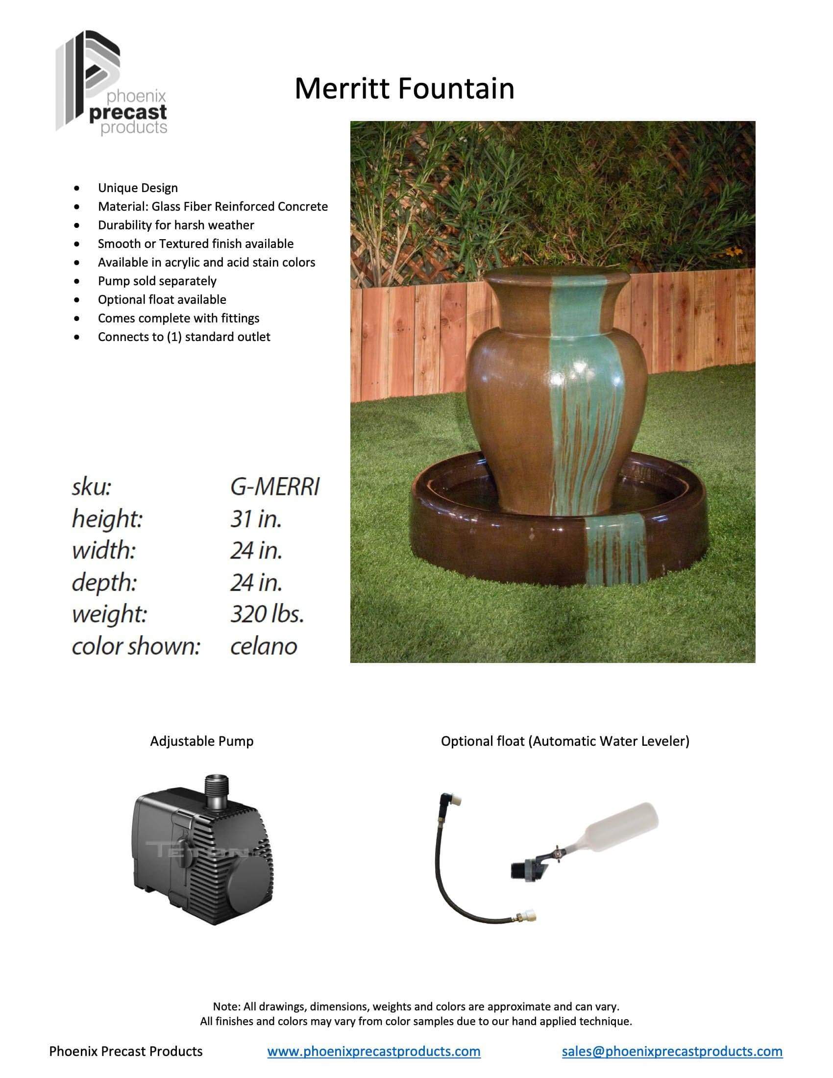 Phoenix Precast Outdoor Fountains Phoenix Precast Merrit 24" Wide Concrete Outdoor Fountain G-MERRI-
