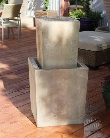 Phoenix Precast Outdoor Fountains Phoenix Precast Squared 20" Wide Concrete Outdoor Fountain G-OBTCF-