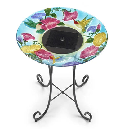 Smart Solar Hummingbird Glass Solar Birdbath 20224R01 20224R01