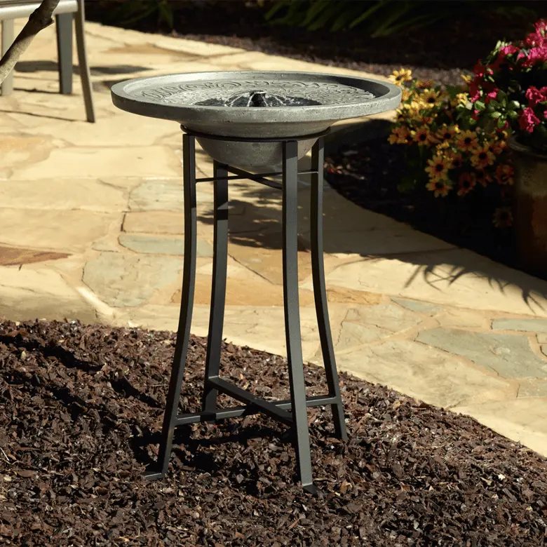 Smart Solar Perello Solar Birdbath 25401M01 (Distressed Grey) 25401M01