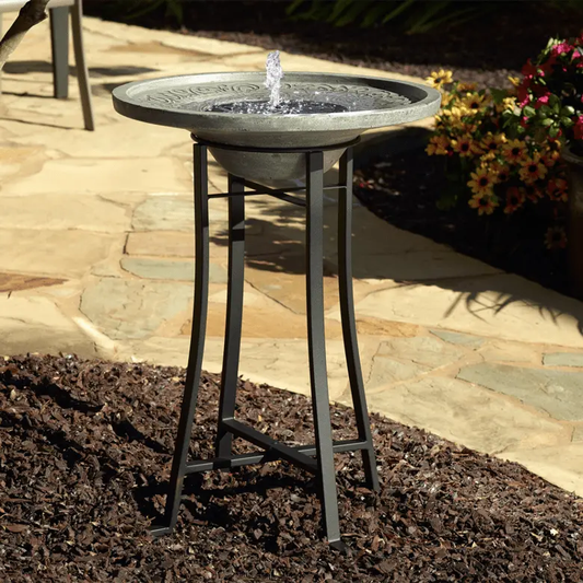 Smart Solar Perello Solar Birdbath 25401M01 (Distressed Grey) 25401M01