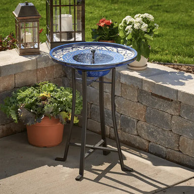 Smart Solar Ravenna Intellisolar Ceramic Birdbath 20747024 20747024