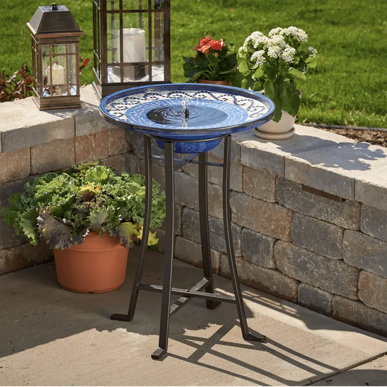 Smart Solar Ravenna Intellisolar Ceramic Birdbath 20747024 20747024
