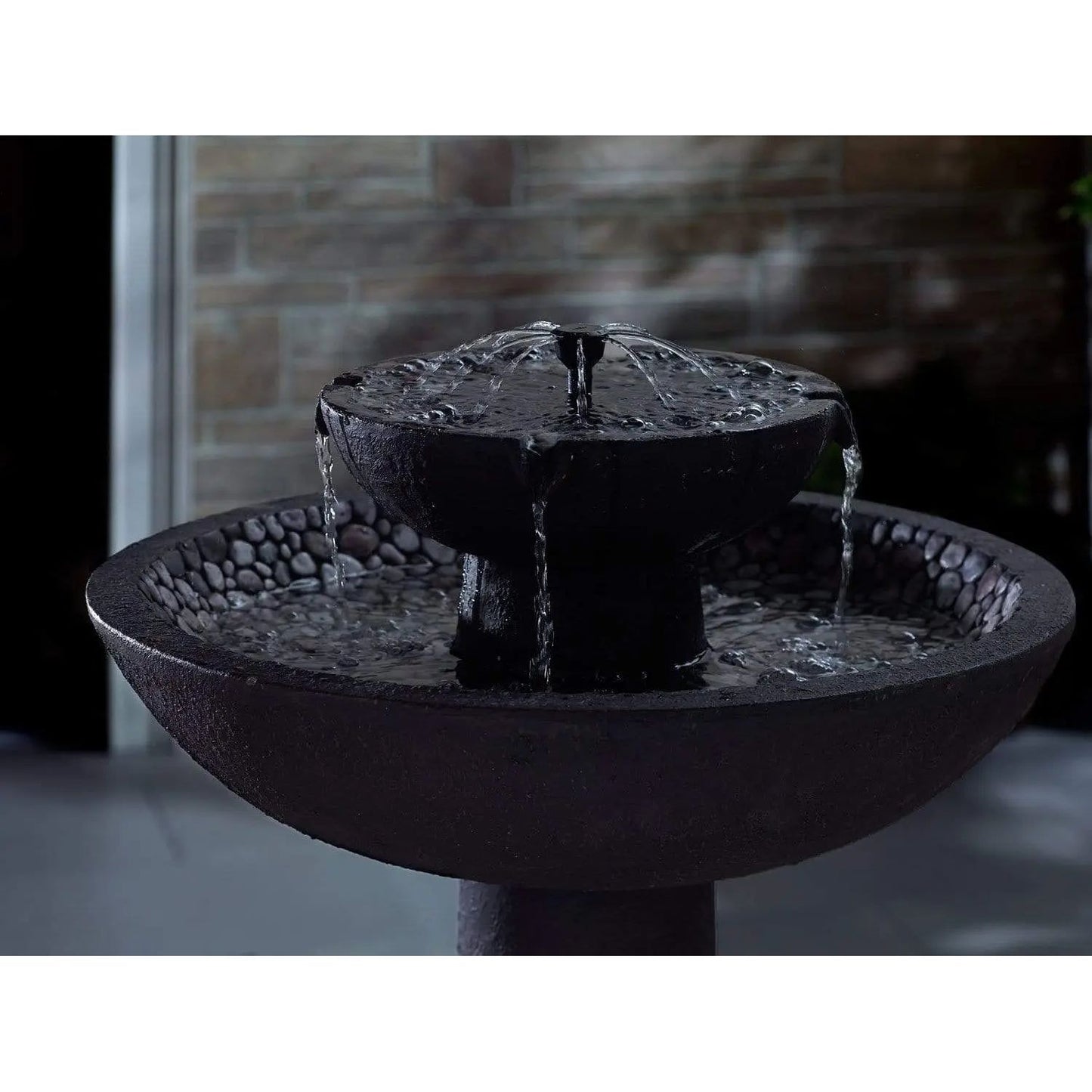 Smart Solar Riverstone 2-Tier intelliSOLAR Fountain with Remote 34208024 34208RM1