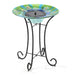 Smart Solar Outdoor Fountains Argus Peacock Glass Solar Birdbath / 20" Diameter x 24" High Smart Solar Argus Peacock Glass Solar Birdbath 20221R01