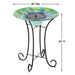 Smart Solar Outdoor Fountains Argus Peacock Glass Solar Birdbath / 20" Diameter x 24" High Smart Solar Argus Peacock Glass Solar Birdbath 20221R01