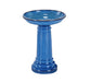 Smart Solar Outdoor Fountains Aviatra / Blue / 17" Diameter x 23" High Smart Solar Aviatra Ceramic Traditional Birdbath 207104-BT