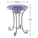 Smart Solar Outdoor Fountains Solar Bell Flower Glass Solar Birdbath / 20.0" Diameter x 24.30" High Smart Solar Bell Flower Glass Solar Birdbath 20223R01