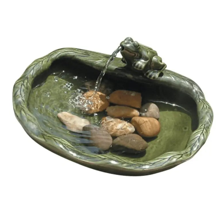 Smart Solar Outdoor Fountains Ceramic Frog Solar Fountain Small / 14.5" L x 13.0" W x 7.0" H Smart Solar Ceramic Frog Solar Fountain Small  22300R01 (Green)