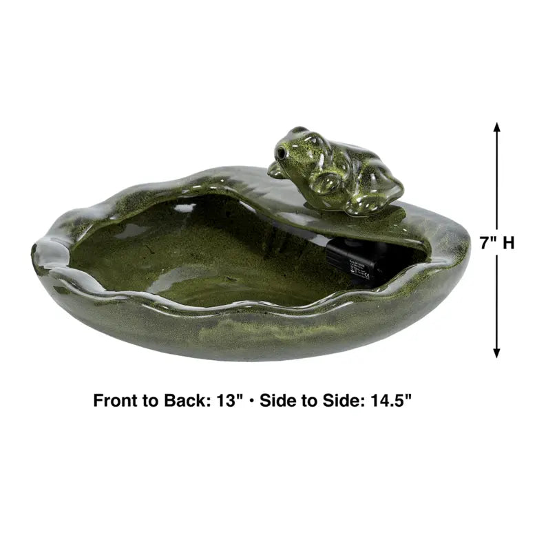 Smart Solar Outdoor Fountains Ceramic Frog Solar Fountain Small / 14.5" L x 13.0" W x 7.0" H Smart Solar Ceramic Frog Solar Fountain Small  22300R01 (Green)