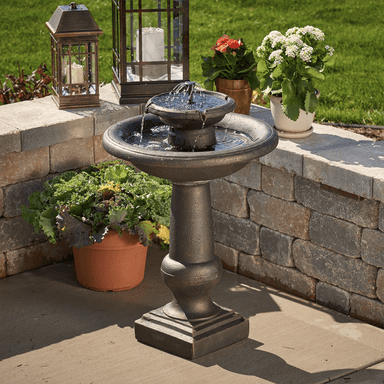Smart Solar Outdoor Fountains Chatsworth / 21" Diameter x 30" High / Bronze Smart Solar Chatsworth 2-Tier Solar Outdoor Fountain 24260RM1 (Bronze)