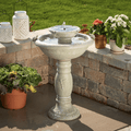 Smart Solar Outdoor Fountains Weathered Stone / Country Gardens / 21
