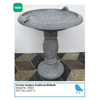 Smart Solar Outdoor Fountains Country Gardens Traditional Birdbath / 18.5" Diameter x 23" High Smart Solar Country Gardens Traditional Birdbath 70023