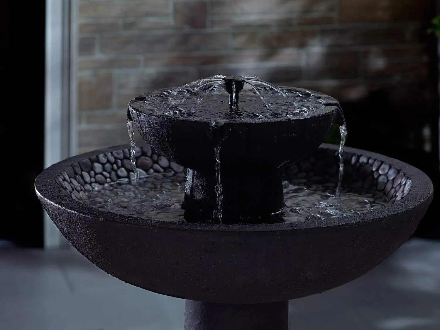 Smart Solar Outdoor Fountains Riverstone / 20.8" Diameter x 34.5" High Smart Solar Riverstone 2-Tier Solar Outdoor Fountain 34208RM1