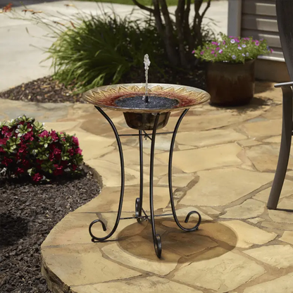 Smart Solar Sunflower Glass Solar Birdbath 2022R01 20222R01